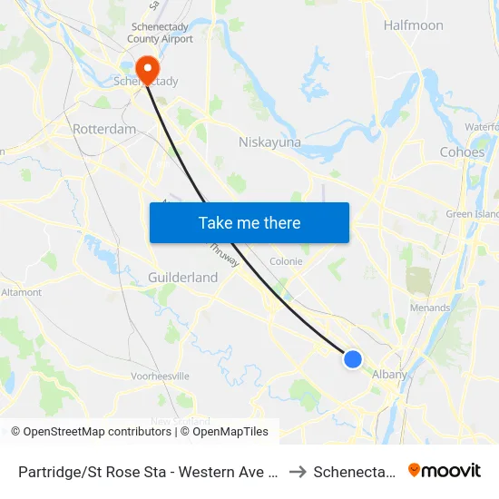 Partridge/St Rose Sta - Western Ave & Partridge St to Schenectady, NY map