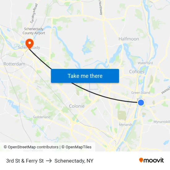 3rd St & Ferry St to Schenectady, NY map