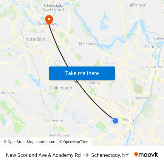 New Scotland Ave & Academy Rd to Schenectady, NY map