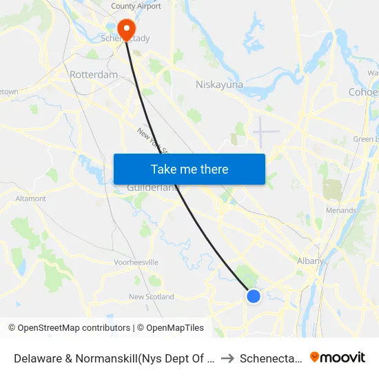 Delaware & Normanskill(Nys Dept Of Public Service) to Schenectady, NY map