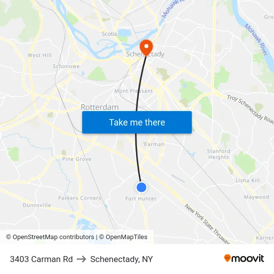 3403 Carman Rd to Schenectady, NY map