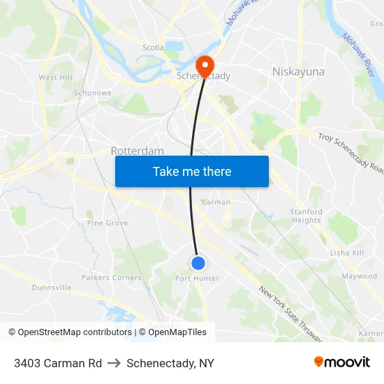 3403 Carman Rd to Schenectady, NY map