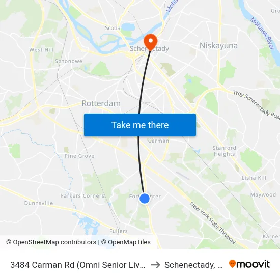 3484 Carman Rd (Omni Senior Living) to Schenectady, NY map