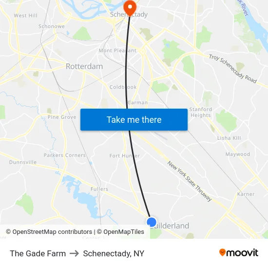 The Gade Farm to Schenectady, NY map
