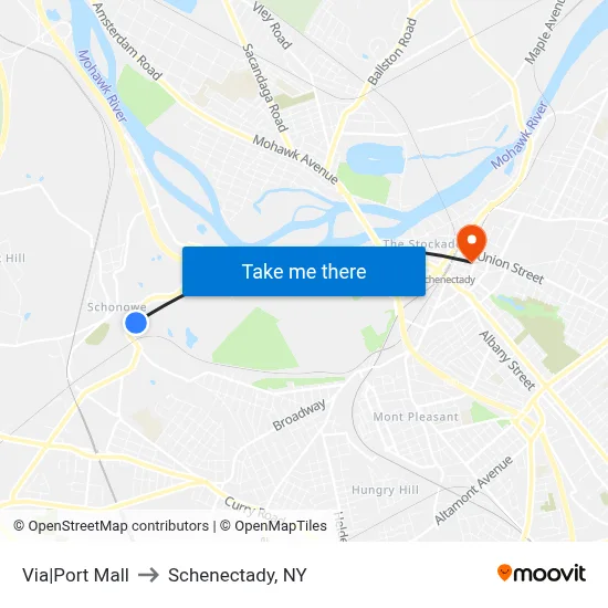 Via|Port Mall to Schenectady, NY map