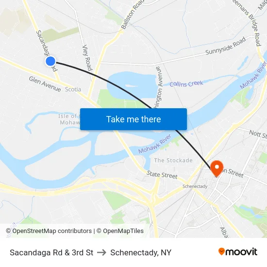 Sacandaga Rd & 3rd St to Schenectady, NY map
