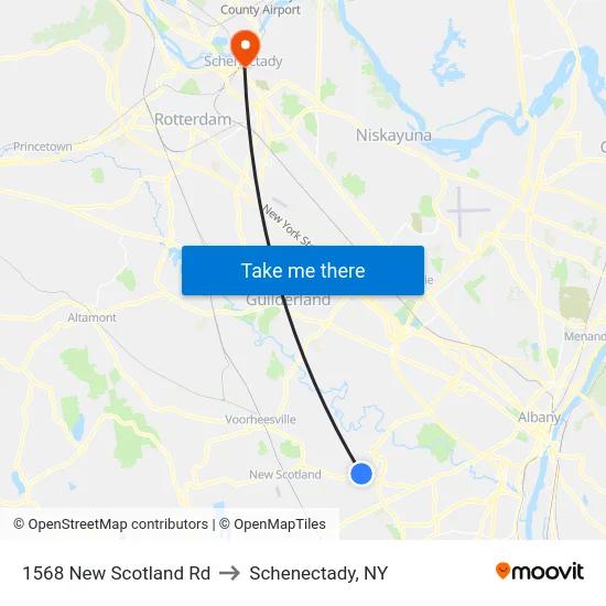 1568 New Scotland Rd to Schenectady, NY map