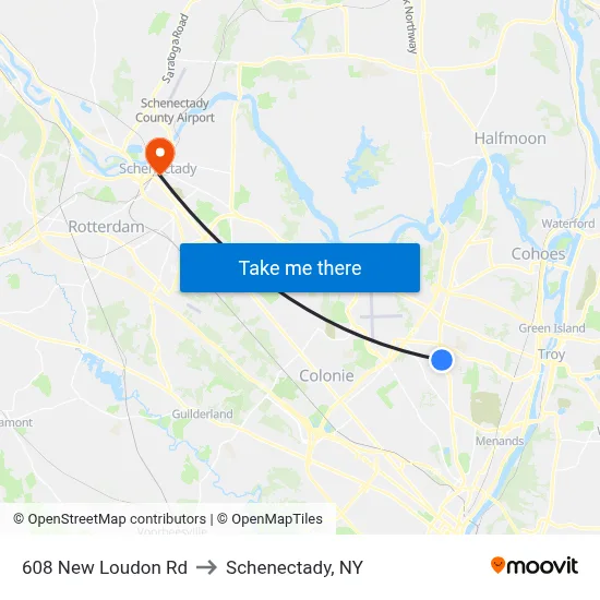 608 New Loudon Rd to Schenectady, NY map