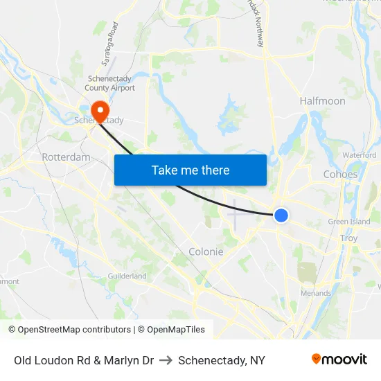 Old Loudon Rd & Marlyn Dr to Schenectady, NY map