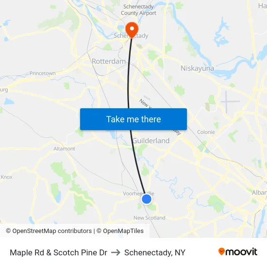 Maple Rd & Scotch Pine Dr to Schenectady, NY map