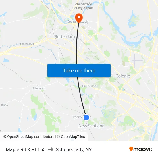 Maple Rd & Rt 155 to Schenectady, NY map