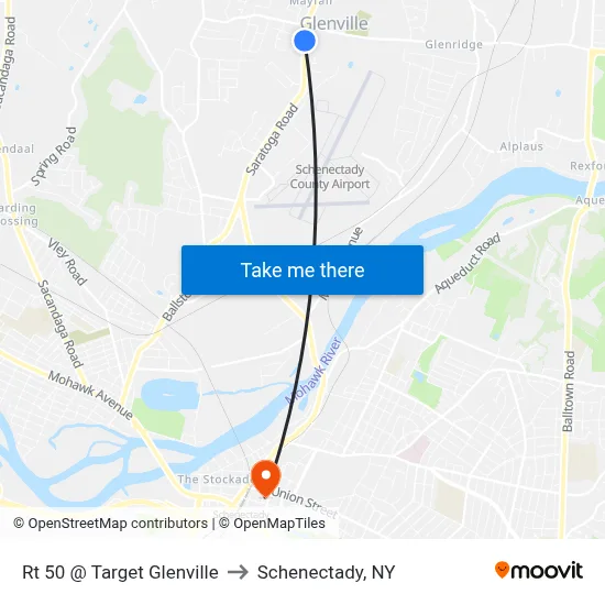Rt 50 @ Target Glenville to Schenectady, NY map