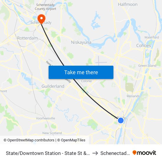 State/Downtown Station - State St & S. Pearl St to Schenectady, NY map