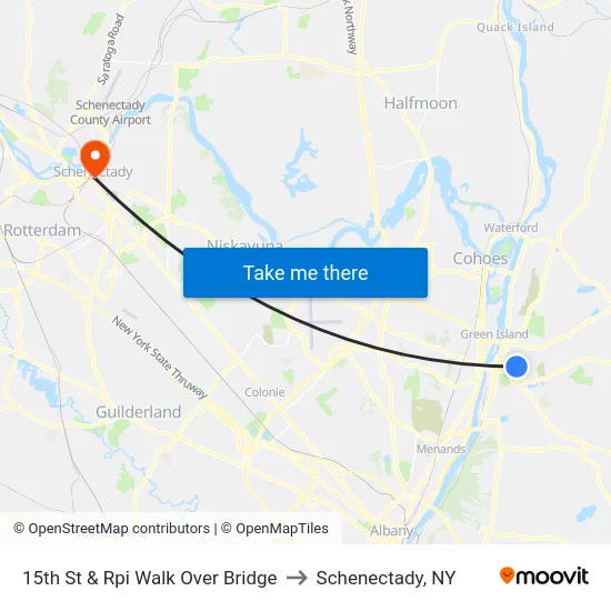 15th St & Rpi Walk Over Bridge to Schenectady, NY map