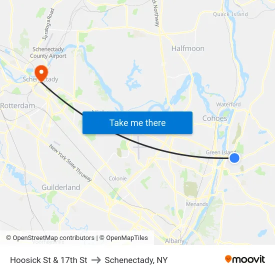 Hoosick St & 17th St to Schenectady, NY map