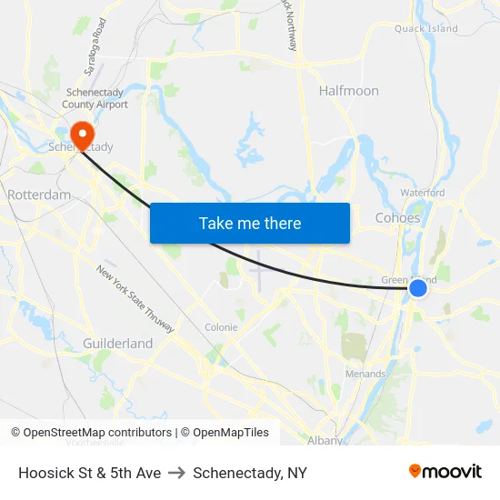 Hoosick St & 5th Ave to Schenectady, NY map