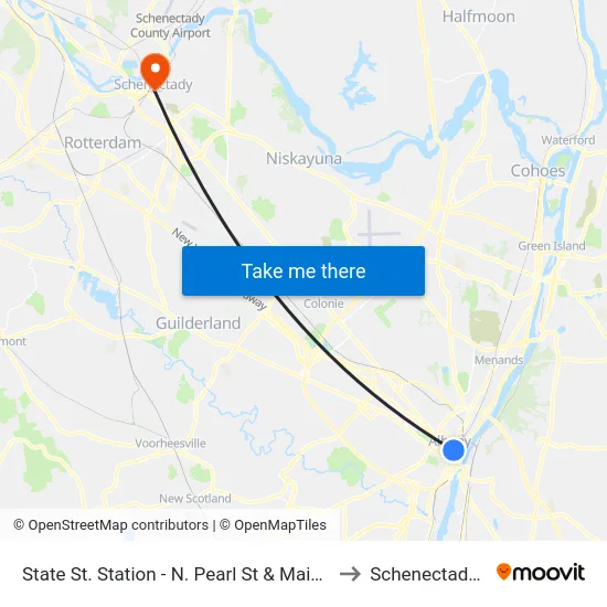 State St. Station - N. Pearl St & Maiden Lane to Schenectady, NY map