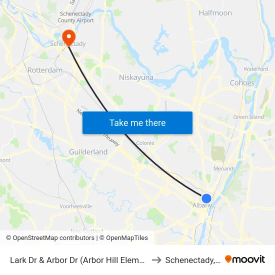 Lark Dr & Arbor Dr (Arbor Hill Elementary) to Schenectady, NY map