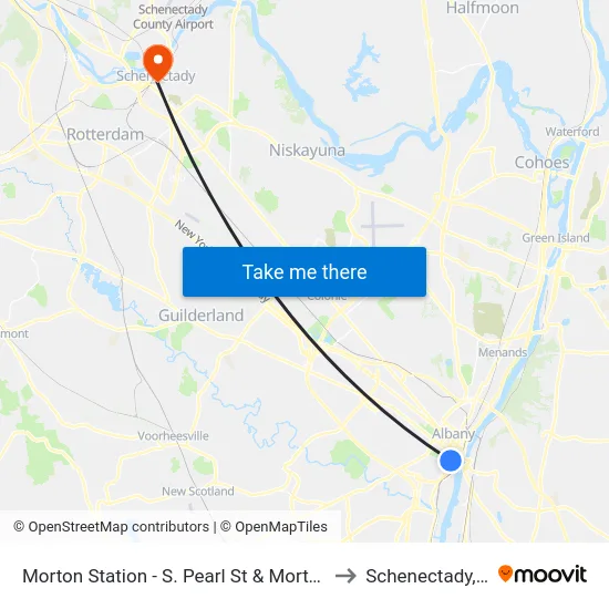 Morton Station - S. Pearl St & Morton  Ave to Schenectady, NY map