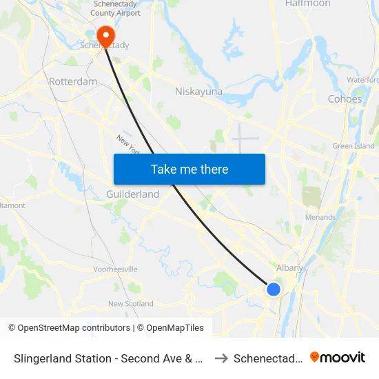 Slingerland Station - Second Ave & Bogart Terr to Schenectady, NY map