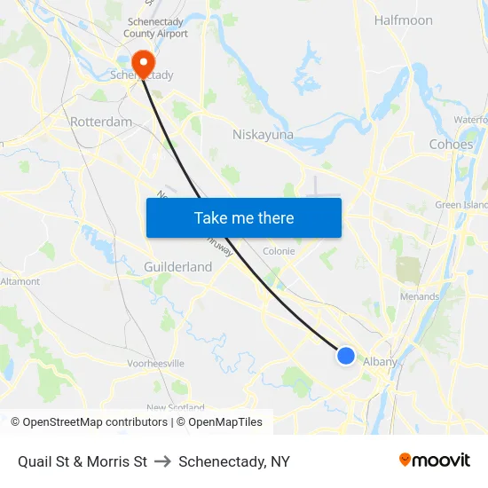 Quail St & Morris St to Schenectady, NY map