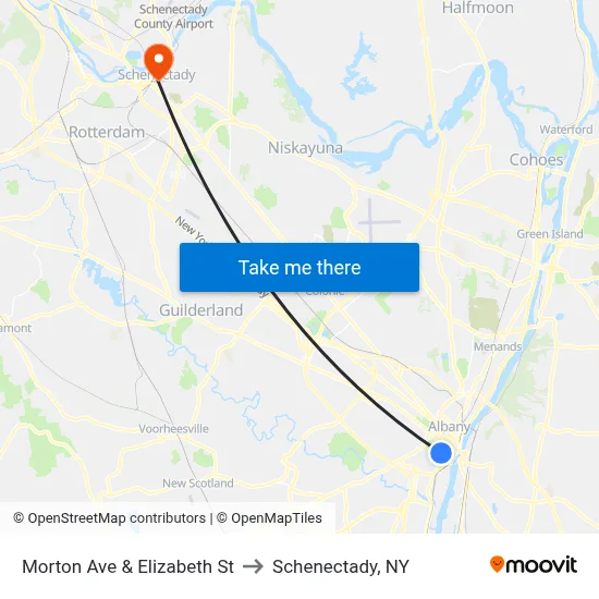 Morton Ave & Elizabeth St to Schenectady, NY map