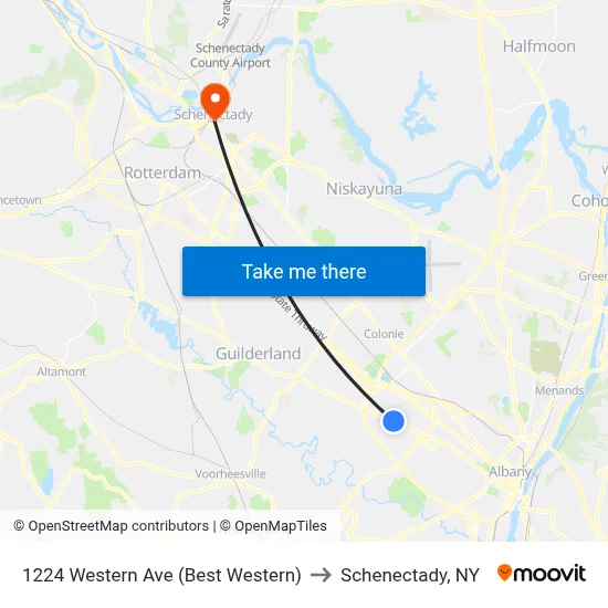 1224 Western Ave (Best Western) to Schenectady, NY map