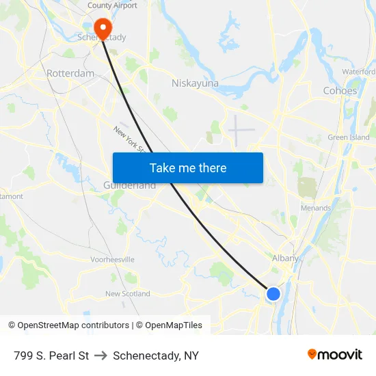 799 S. Pearl St to Schenectady, NY map