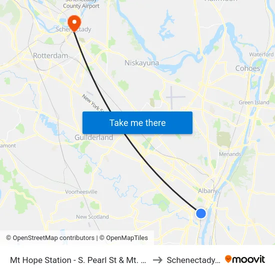 Mt Hope Station - S. Pearl St & Mt. Hope Dr to Schenectady, NY map