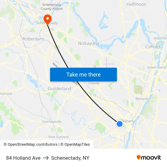 84 Holland Ave to Schenectady, NY map