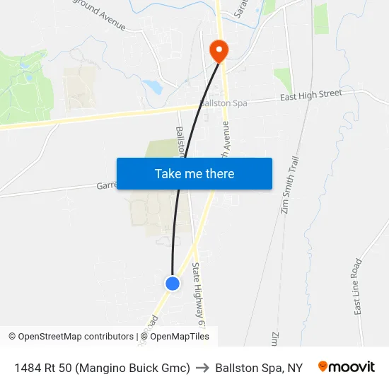 1484 Rt 50 (Mangino Buick Gmc) to Ballston Spa, NY map