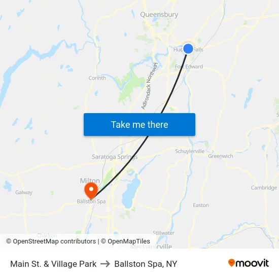 Main St. & Village Park to Ballston Spa, NY map