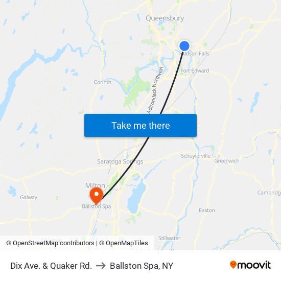 Dix Ave. & Quaker Rd. to Ballston Spa, NY map