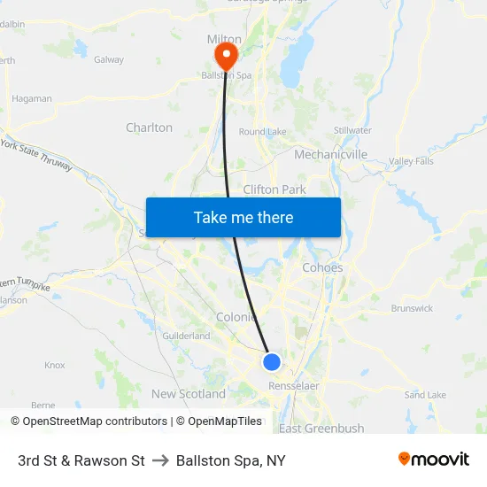 3rd St & Rawson St to Ballston Spa, NY map
