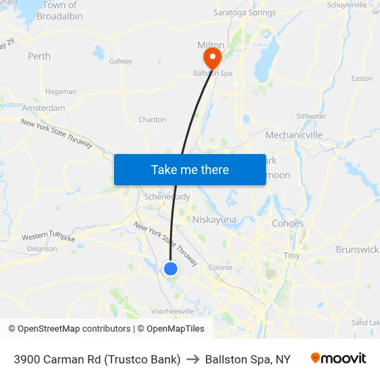 3900 Carman Rd (Trustco Bank) to Ballston Spa, NY map