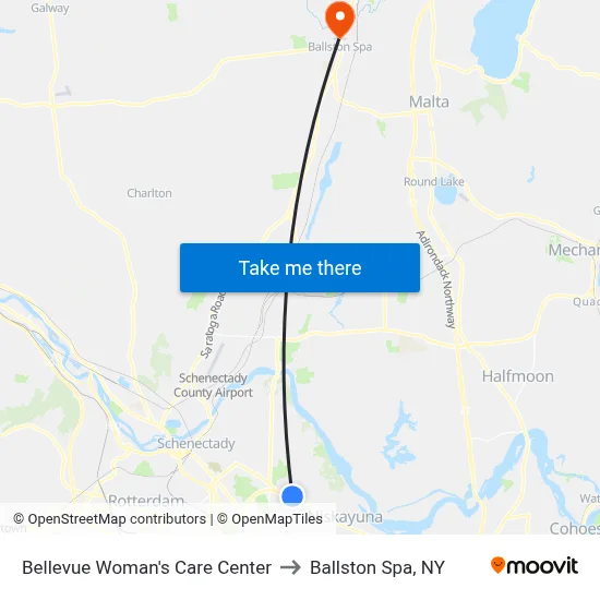 Bellevue Woman's Care Center to Ballston Spa, NY map