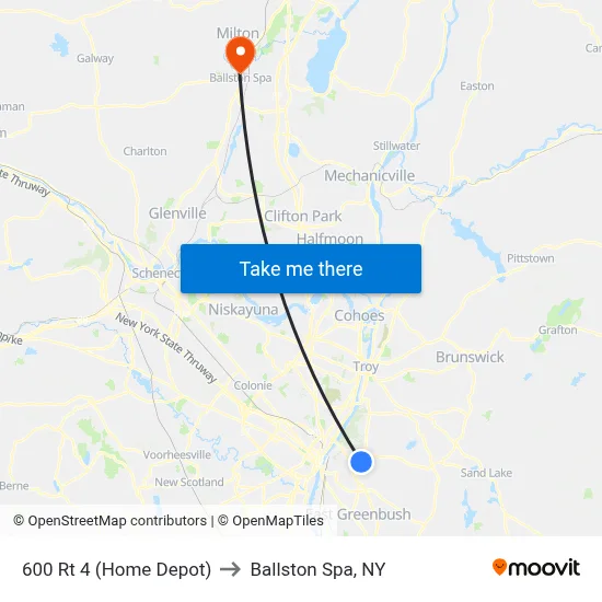 600 Rt 4 (Home Depot) to Ballston Spa, NY map