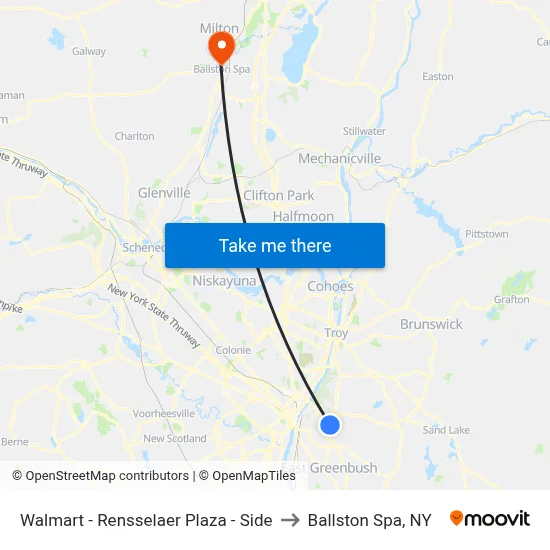 Walmart - Rensselaer Plaza - Side to Ballston Spa, NY map