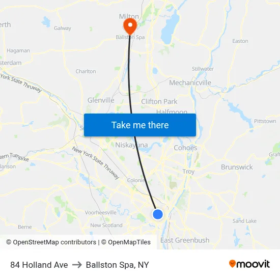 84 Holland Ave to Ballston Spa, NY map
