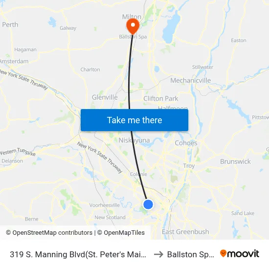 319 S. Manning Blvd(St. Peter's Main Entrance) to Ballston Spa, NY map