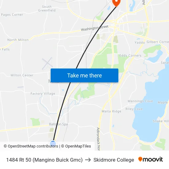 1484 Rt 50 (Mangino Buick Gmc) to Skidmore College map