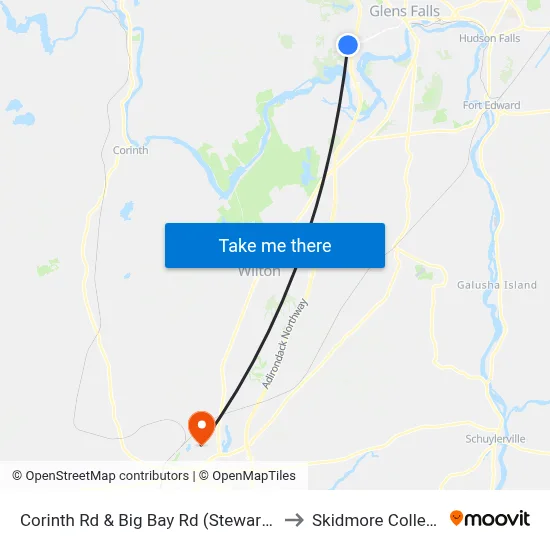 Corinth Rd & Big Bay Rd (Stewarts) to Skidmore College map