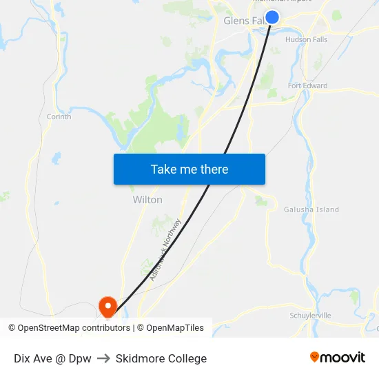 Dix Ave @ Dpw to Skidmore College map