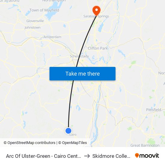 Arc Of Ulster-Green - Cairo Center to Skidmore College map