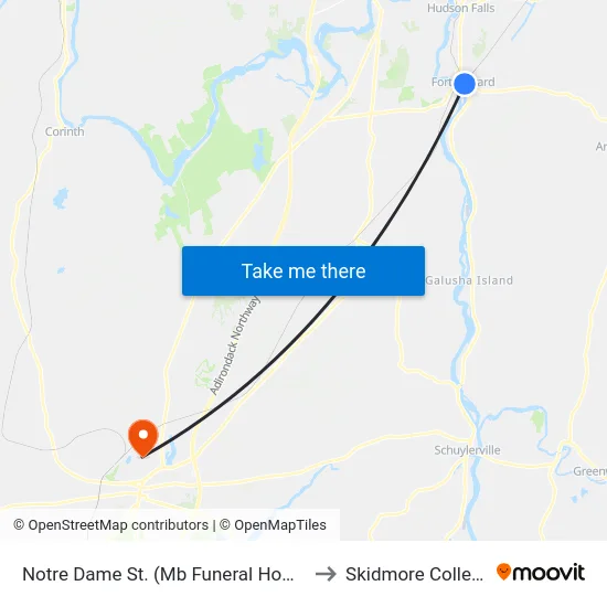 Notre Dame St. (Mb Funeral Home) to Skidmore College map