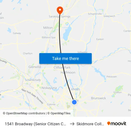 1541 Broadway (Senior Citizen Center) to Skidmore College map