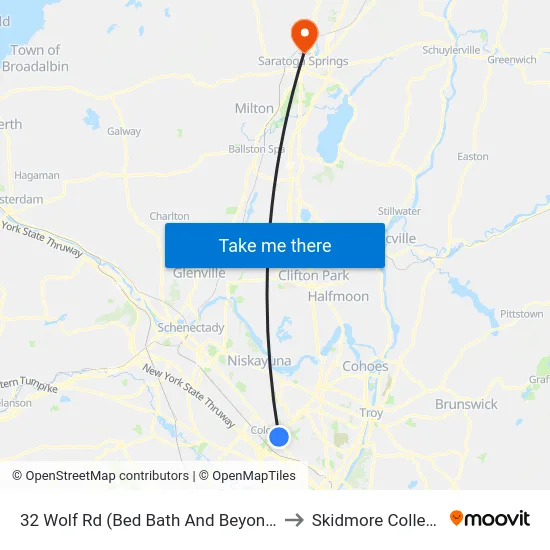 32 Wolf Rd (Bed Bath And Beyond) to Skidmore College map