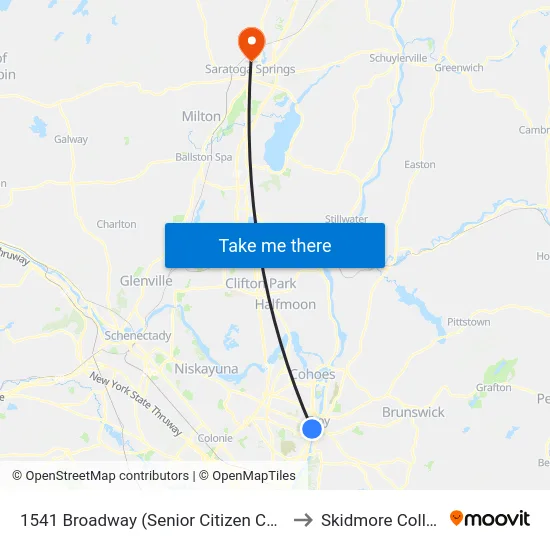 1541 Broadway (Senior Citizen Center) to Skidmore College map