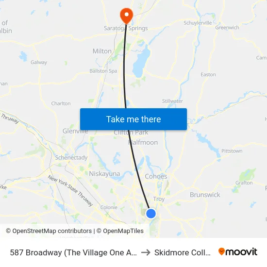 587 Broadway (The Village One Apts) to Skidmore College map
