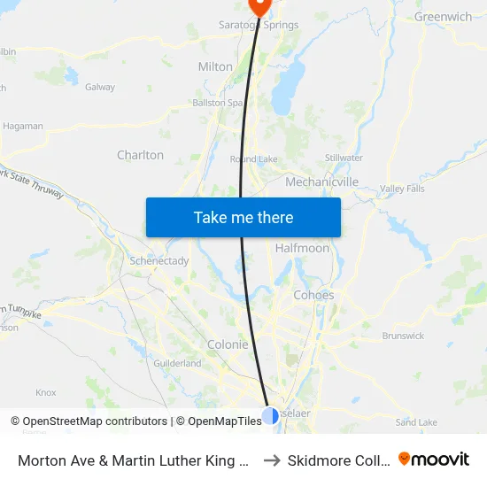Morton Ave & Martin Luther King Jr. Blvd to Skidmore College map